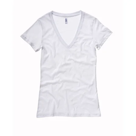 Damen Jersey Deep V-Ausschnitt T-Shirt