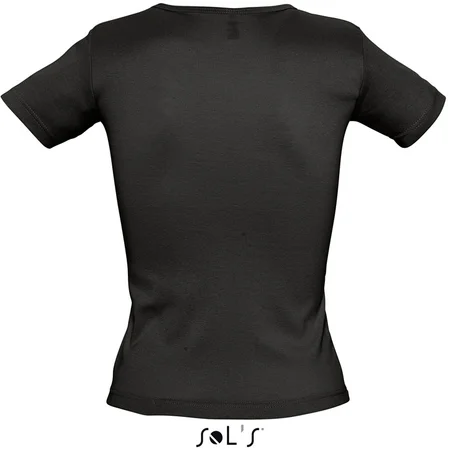 Damen V-Ausschnitt Ripp T-Shirt – Rückseite