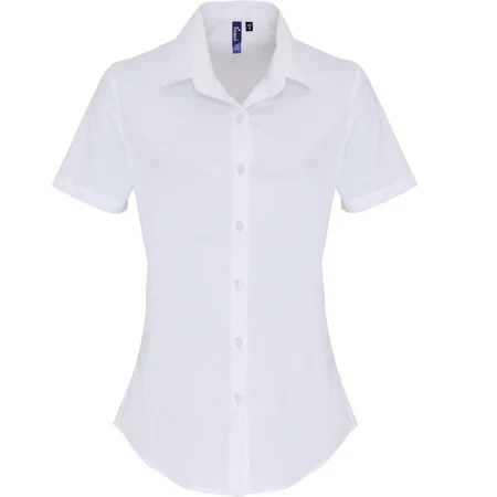 Popeline Stretch Bluse kurzarm