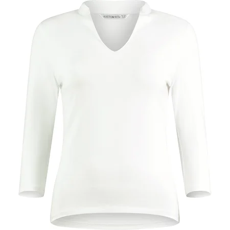 Top mit Mandarinkragen 3/4 Arm